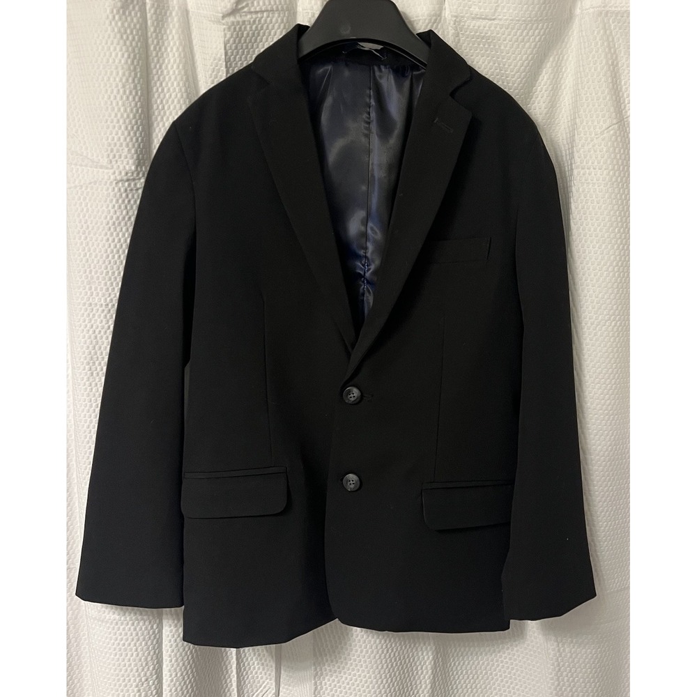 Izod Blazer Jacket‎ Boys Size 12 Black 2 Button Polyester Blend